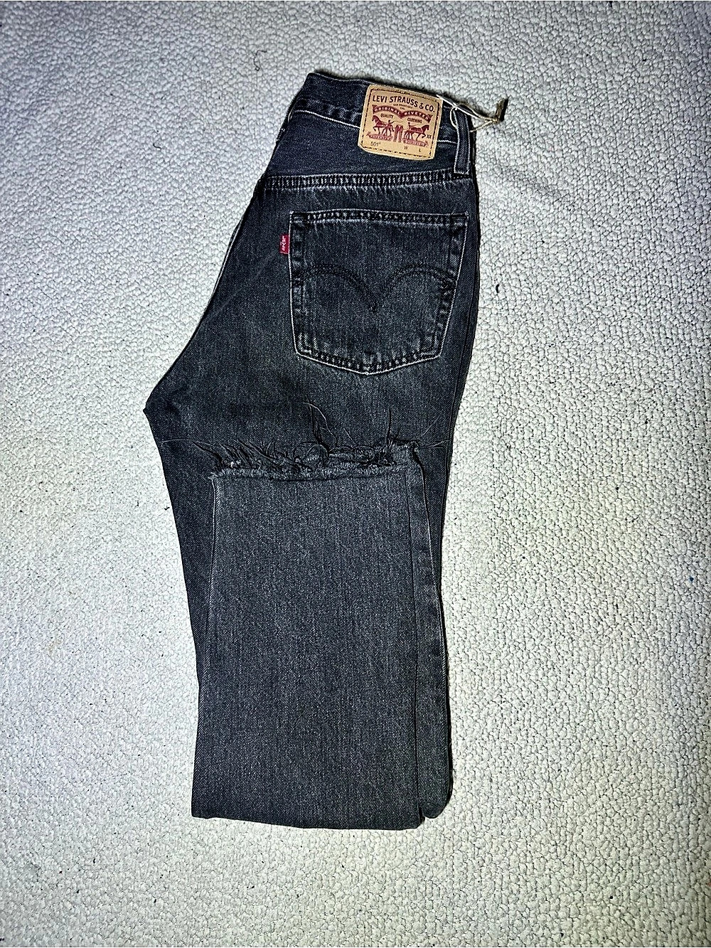 Levi's 501 Original Fit Jeans Straight Leg Gray - Picture 8 of 8
